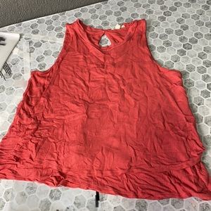 R2D Small Pink Keyhole Layered Tank Top